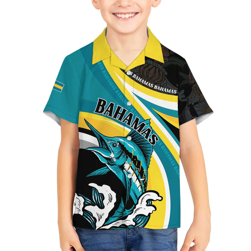 Personalised The Bahamas Blue Marlin Family Matching Puletasi and Hawaiian Shirt Bahamian Coat Of Arms
