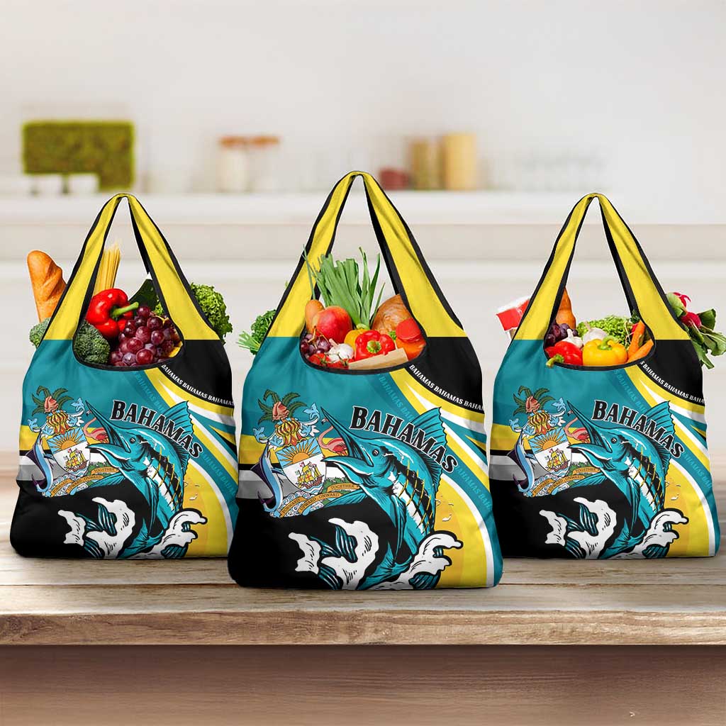 The Bahamas Blue Marlin Grocery Bag Bahamian Coat Of Arms