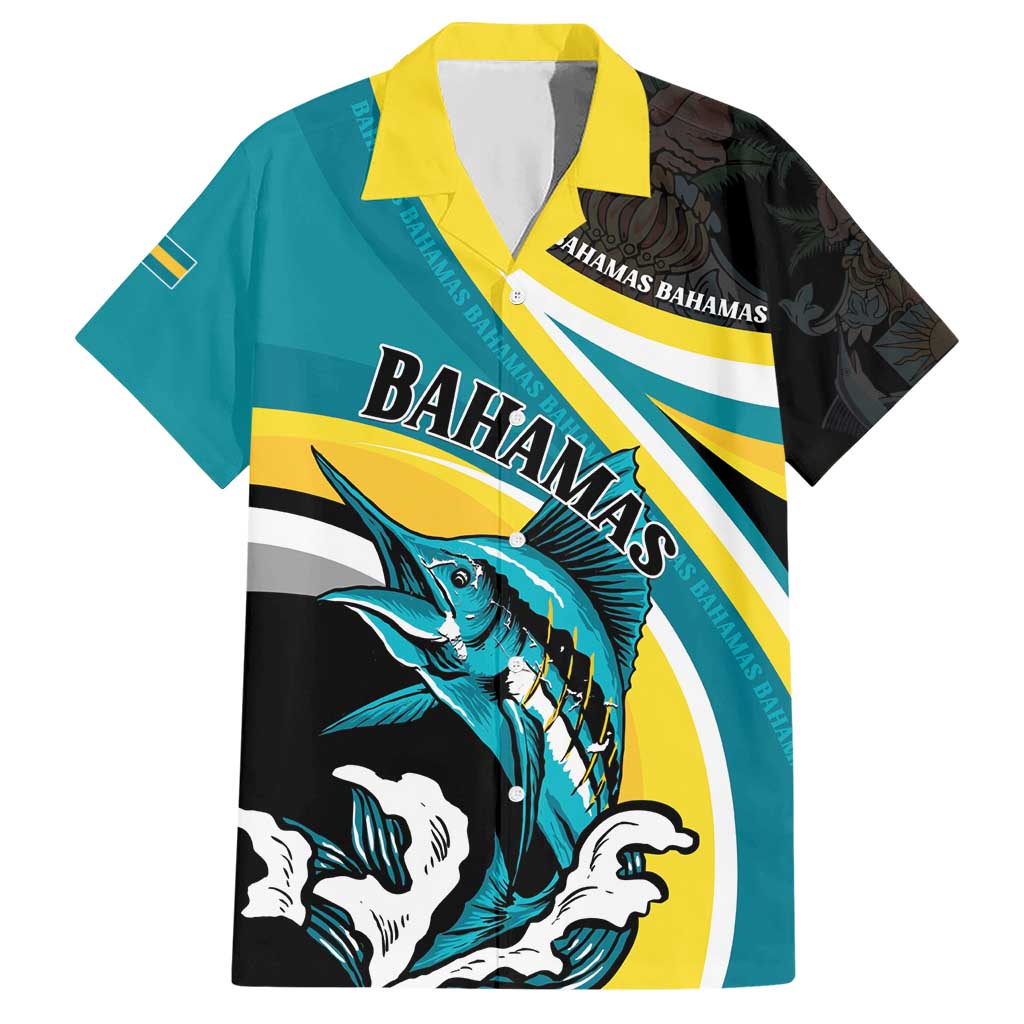 Personalised The Bahamas Blue Marlin Hawaiian Shirt Bahamian Coat Of Arms