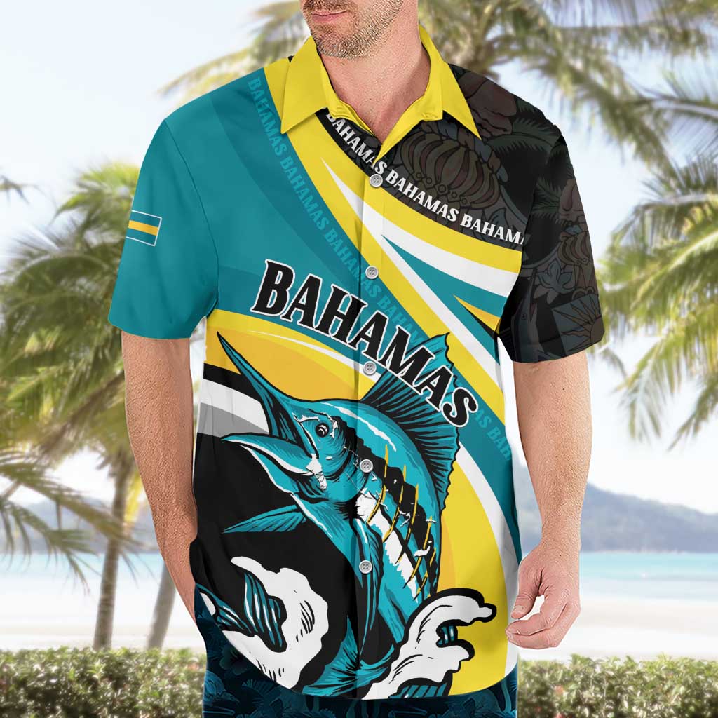 Personalised The Bahamas Blue Marlin Hawaiian Shirt Bahamian Coat Of Arms
