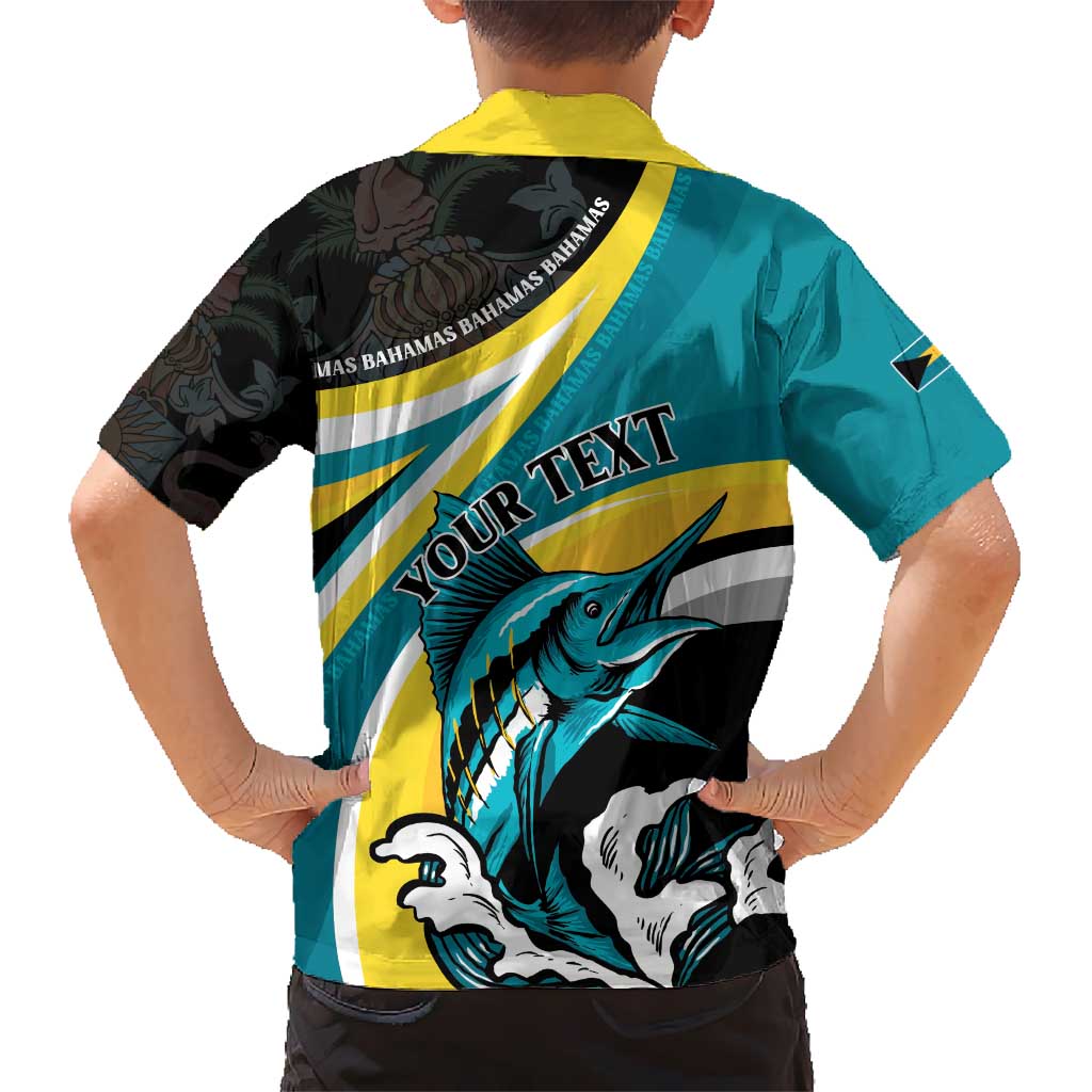 Personalised The Bahamas Blue Marlin Hawaiian Shirt Bahamian Coat Of Arms