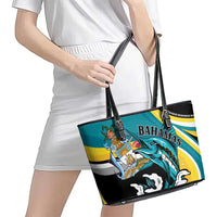 The Bahamas Blue Marlin Leather Tote Bag Bahamian Coat Of Arms