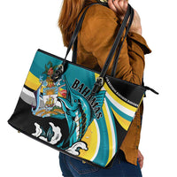 The Bahamas Blue Marlin Leather Tote Bag Bahamian Coat Of Arms