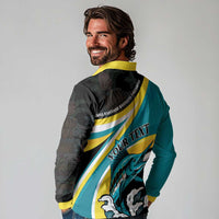 Personalised The Bahamas Blue Marlin Long Sleeve Polo Shirt Bahamian Coat Of Arms