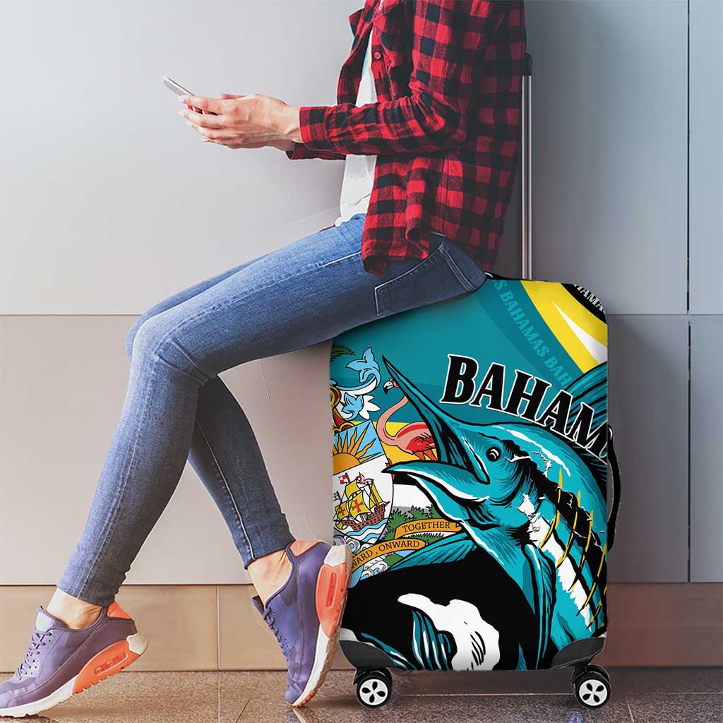 The Bahamas Blue Marlin Luggage Cover Bahamian Coat Of Arms
