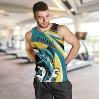 Personalised The Bahamas Blue Marlin Men Tank Top Bahamian Coat Of Arms