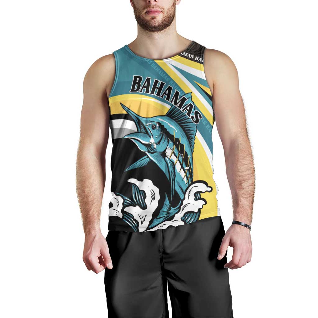 Personalised The Bahamas Blue Marlin Men Tank Top Bahamian Coat Of Arms