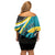 Personalised The Bahamas Blue Marlin Off Shoulder Short Dress Bahamian Coat Of Arms