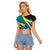 Personalised The Bahamas Blue Marlin Raglan Cropped T Shirt Bahamian Coat Of Arms
