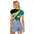 Personalised The Bahamas Blue Marlin Raglan Cropped T Shirt Bahamian Coat Of Arms