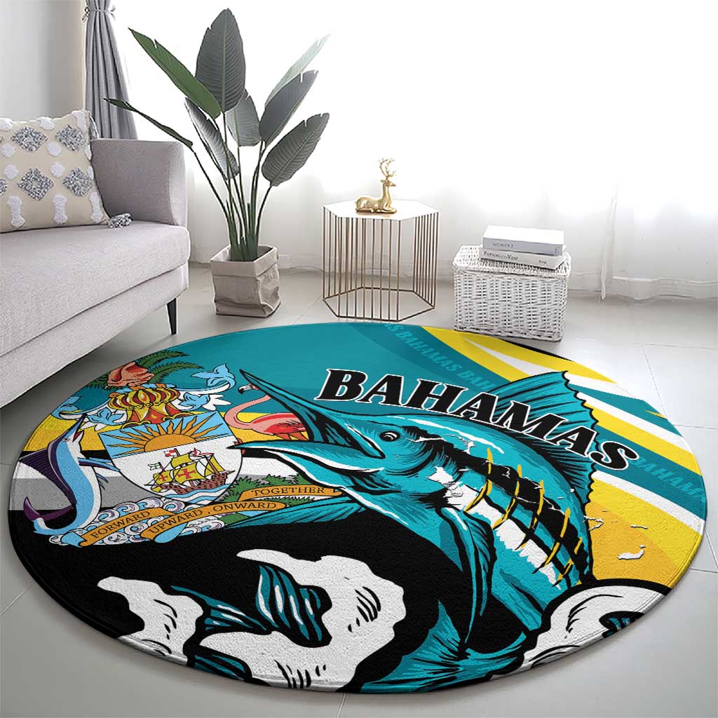 The Bahamas Blue Marlin Round Carpet Bahamian Coat Of Arms