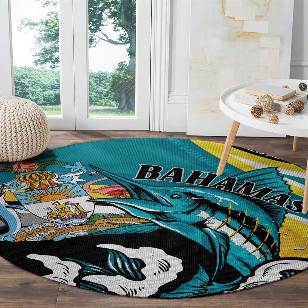 The Bahamas Blue Marlin Round Carpet Bahamian Coat Of Arms