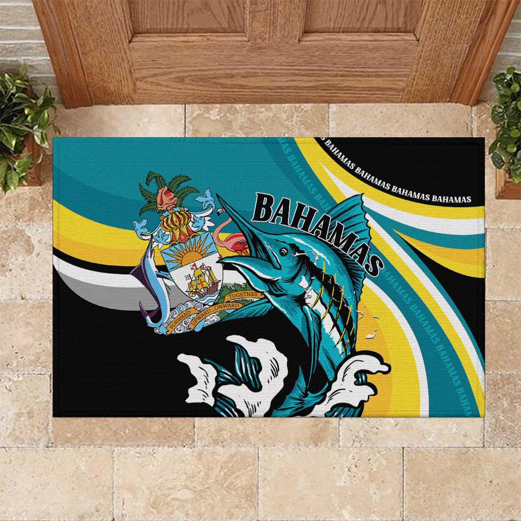The Bahamas Blue Marlin Rubber Doormat Bahamian Coat Of Arms