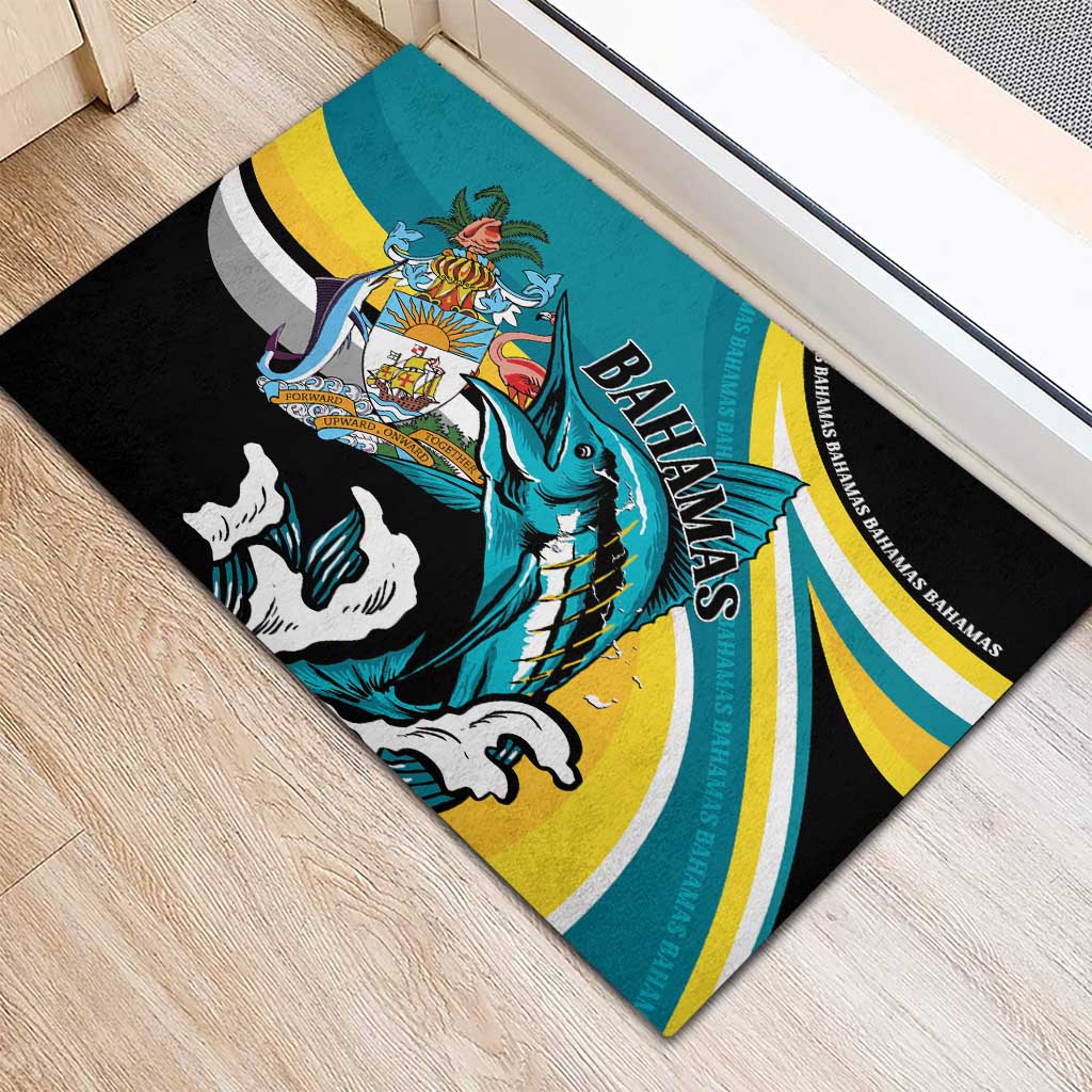 The Bahamas Blue Marlin Rubber Doormat Bahamian Coat Of Arms