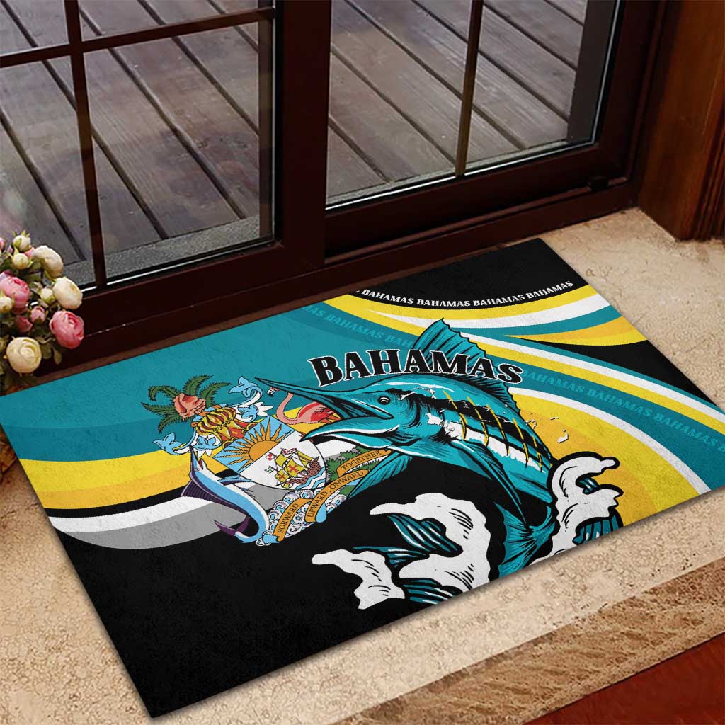 The Bahamas Blue Marlin Rubber Doormat Bahamian Coat Of Arms