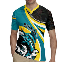 Personalised The Bahamas Blue Marlin Rugby Jersey Bahamian Coat Of Arms