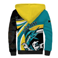 Personalised The Bahamas Blue Marlin Sherpa Hoodie Bahamian Coat Of Arms