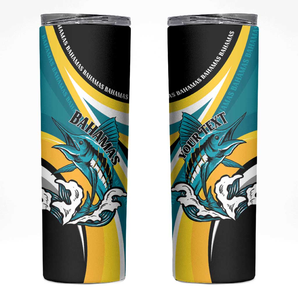 Personalised The Bahamas Blue Marlin Skinny Tumbler Bahamian Coat Of Arms