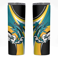 Personalised The Bahamas Blue Marlin Skinny Tumbler Bahamian Coat Of Arms