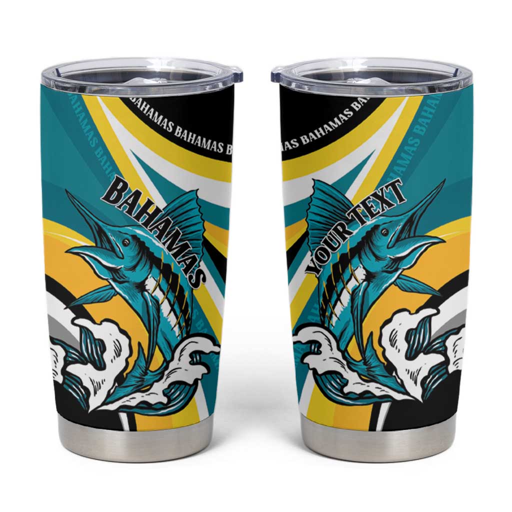 Personalised The Bahamas Blue Marlin Tumbler Cup Bahamian Coat Of Arms