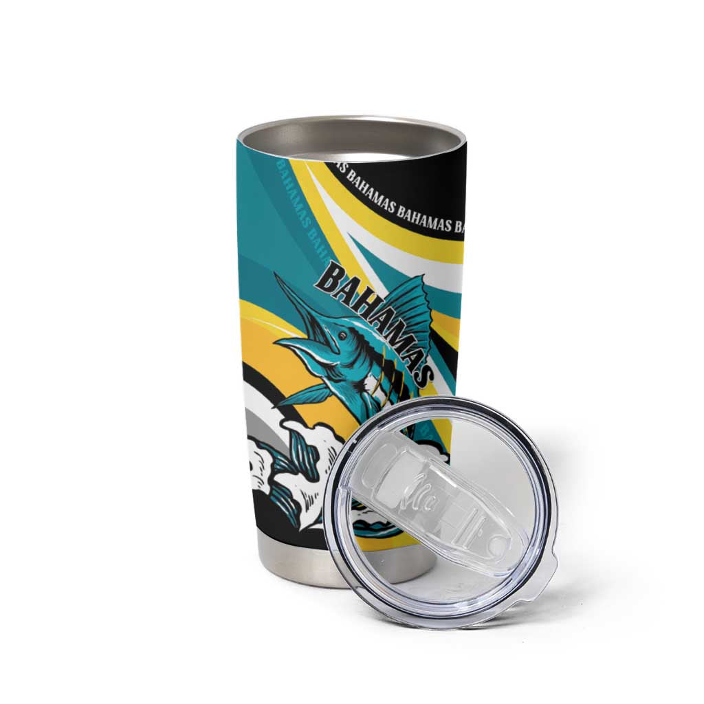 Personalised The Bahamas Blue Marlin Tumbler Cup Bahamian Coat Of Arms