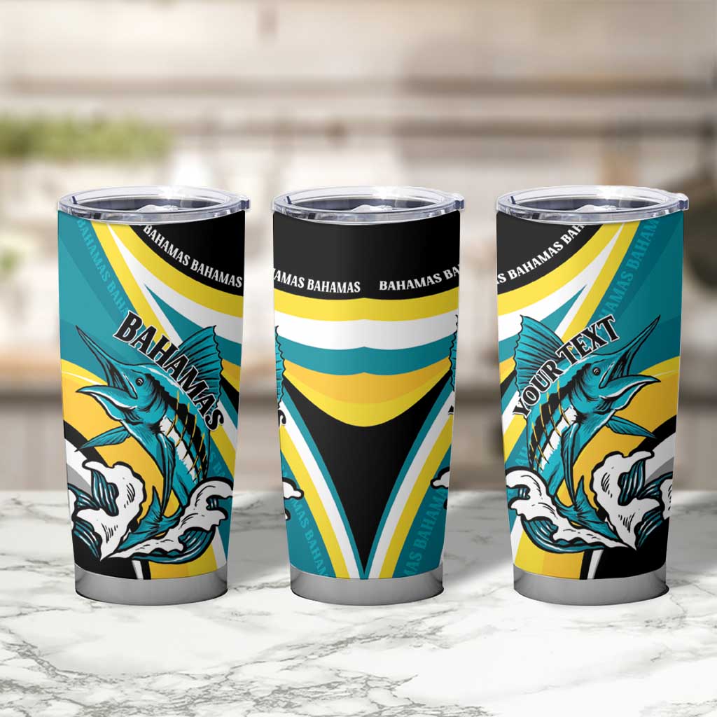 Personalised The Bahamas Blue Marlin Tumbler Cup Bahamian Coat Of Arms