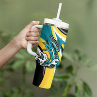 Personalised The Bahamas Blue Marlin Tumbler With Handle Bahamian Coat Of Arms