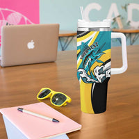 Personalised The Bahamas Blue Marlin Tumbler With Handle Bahamian Coat Of Arms