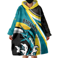 Personalised The Bahamas Blue Marlin Wearable Blanket Hoodie Bahamian Coat Of Arms