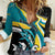 Personalised The Bahamas Blue Marlin Women Casual Shirt Bahamian Coat Of Arms