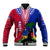 Personalised Haiti Baseball Jacket Ayiti Neg Maron With Dashiki Royal - Wonder Print Shop