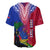 Personalised Haiti Baseball Jersey Ayiti Neg Maron With Dashiki Royal - Wonder Print Shop