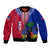 Personalised Haiti Bomber Jacket Ayiti Neg Maron With Dashiki Royal - Wonder Print Shop