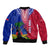 Personalised Haiti Bomber Jacket Ayiti Neg Maron With Dashiki Royal - Wonder Print Shop