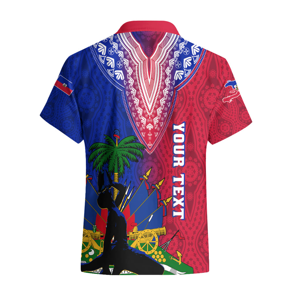 Personalised Haiti Hawaiian Shirt Ayiti Neg Maron With Dashiki Royal - Wonder Print Shop