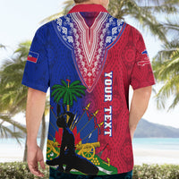 Personalised Haiti Hawaiian Shirt Ayiti Neg Maron With Dashiki Royal - Wonder Print Shop