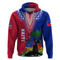 Personalised Haiti Hoodie Ayiti Neg Maron With Dashiki Royal - Wonder Print Shop