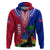 Personalised Haiti Hoodie Ayiti Neg Maron With Dashiki Royal - Wonder Print Shop