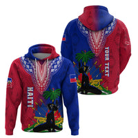 Personalised Haiti Hoodie Ayiti Neg Maron With Dashiki Royal - Wonder Print Shop