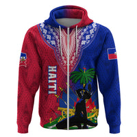 Personalised Haiti Hoodie Ayiti Neg Maron With Dashiki Royal - Wonder Print Shop