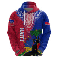 Personalised Haiti Hoodie Ayiti Neg Maron With Dashiki Royal - Wonder Print Shop