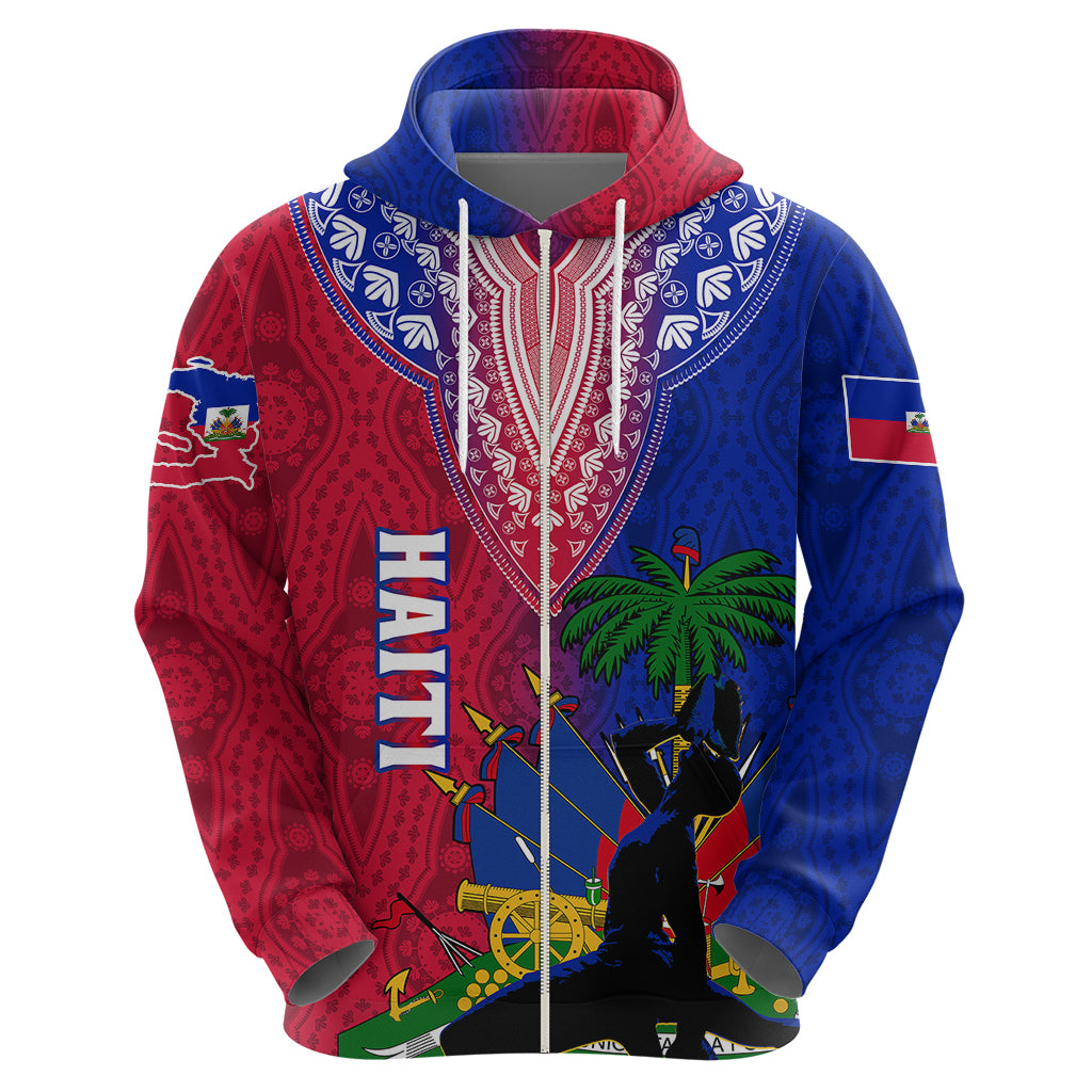 Personalised Haiti Hoodie Ayiti Neg Maron With Dashiki Royal - Wonder Print Shop