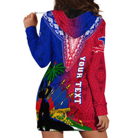 Personalised Haiti Hoodie Dress Ayiti Neg Maron With Dashiki Royal - Wonder Print Shop