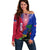 Personalised Haiti Off Shoulder Sweater Ayiti Neg Maron With Dashiki Royal - Wonder Print Shop
