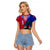 Personalised Haiti Raglan Cropped T Shirt Ayiti Neg Maron With Dashiki Royal - Wonder Print Shop