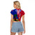 Personalised Haiti Raglan Cropped T Shirt Ayiti Neg Maron With Dashiki Royal - Wonder Print Shop