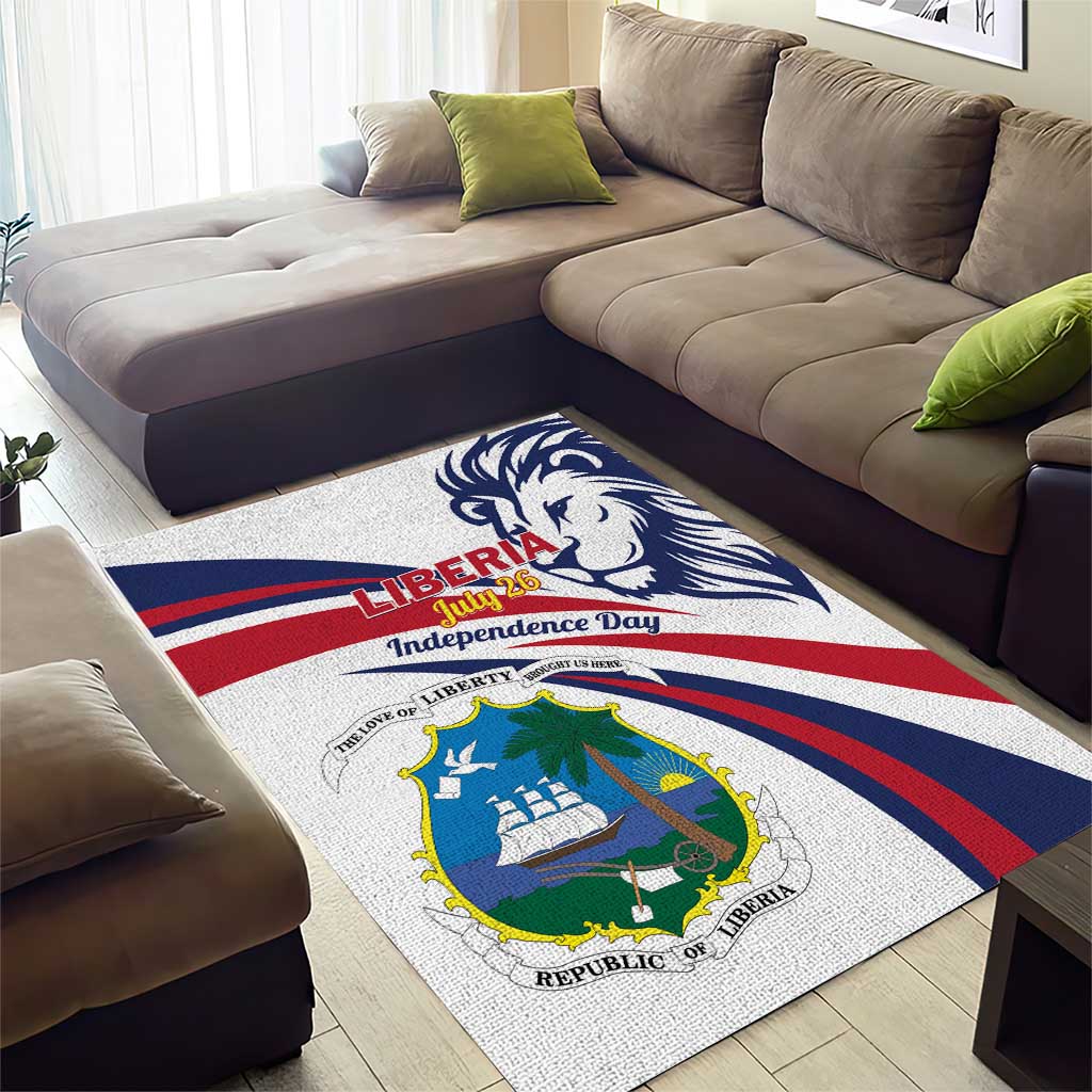 Liberia Independence Day Area Rug July 26 Lion Coat of Arms - Wonder Print Shop