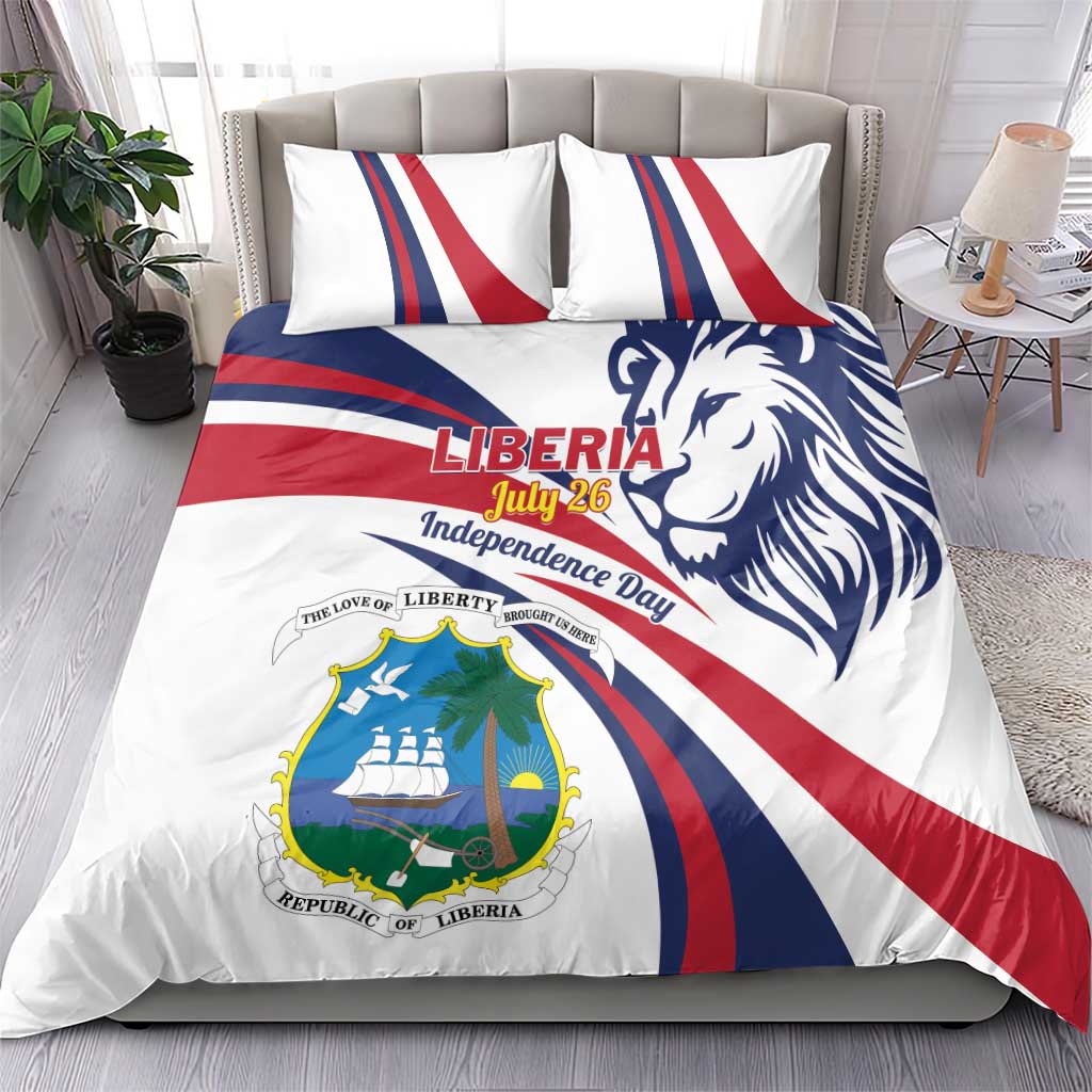 Liberia Independence Day Bedding Set July 26 Lion Coat of Arms - Wonder Print Shop