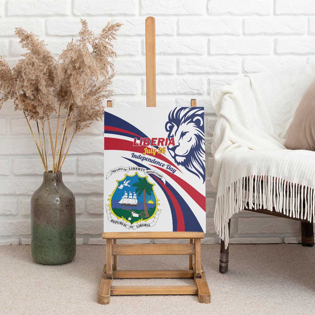 Liberia Independence Day Canvas Wall Art July 26 Lion Coat of Arms - Wonder Print Shop