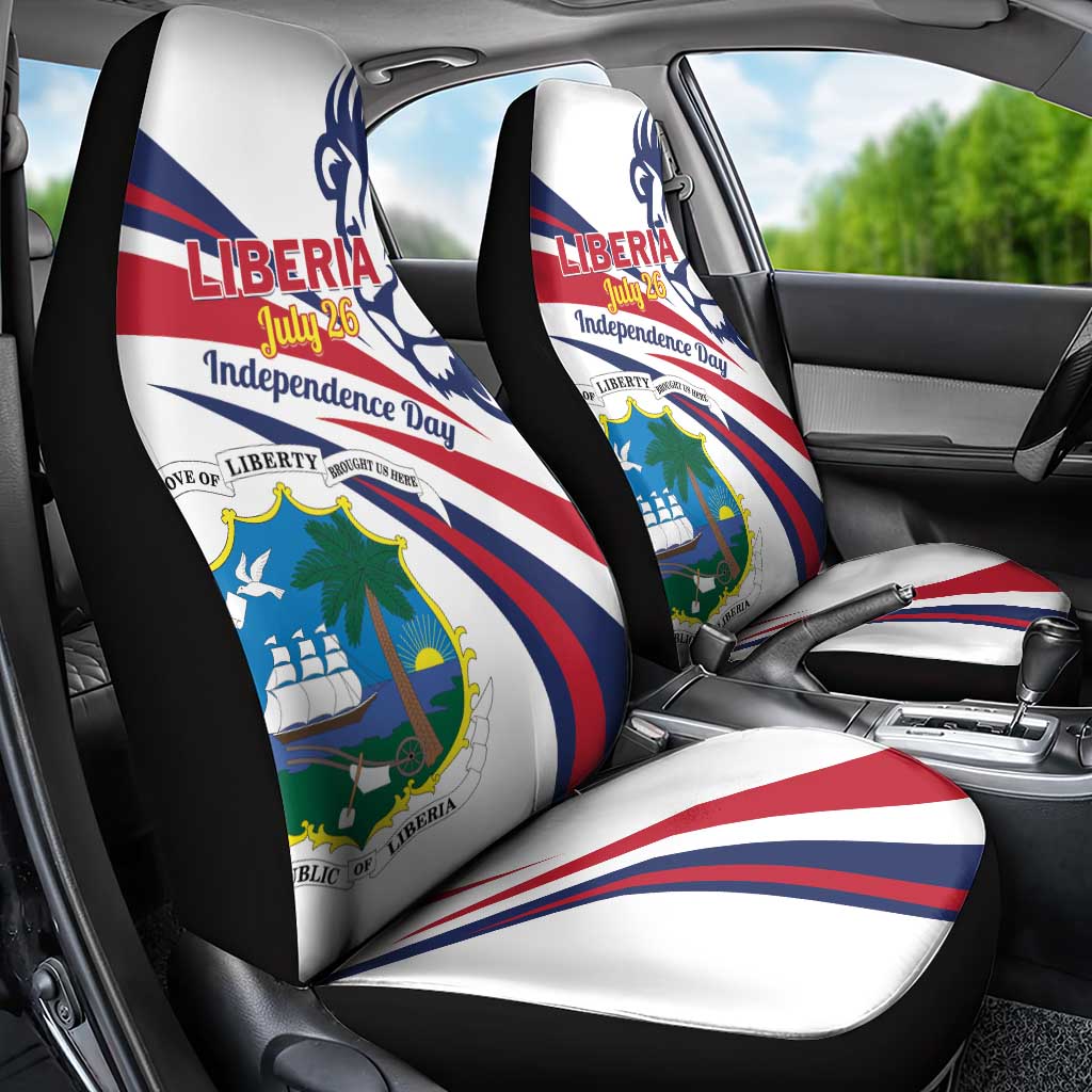 Liberia Independence Day Car Seat Cover July 26 Lion Coat of Arms - Wonder Print Shop